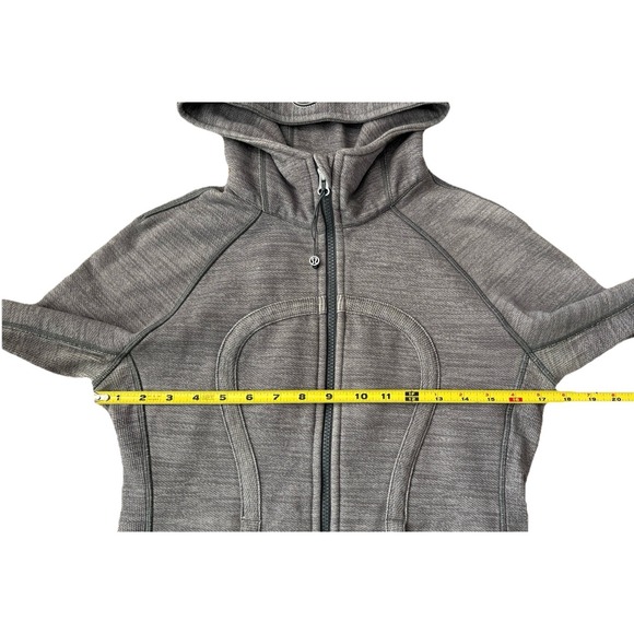 Lululemon Scuba Hoodie II Full Zip 6 Slate Gray Cotton Fleece Thumbholes W4A62S - Picture 16 of 16